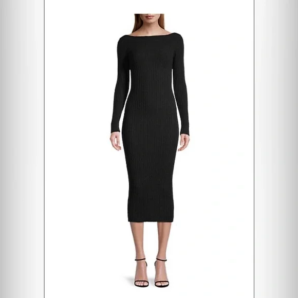 Michael Kors off the shoulder Ribbed Knit sweater dress midi NWT size large L. Women